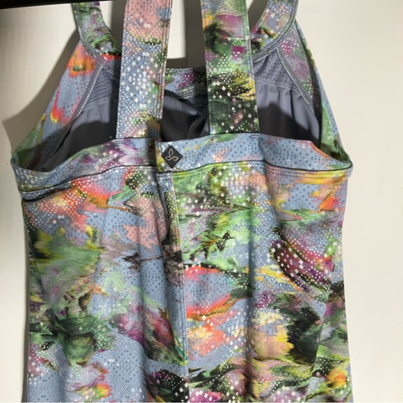 Prana Cantine Dress Blue Graceful Stretch Halter Double Strap back Round Neck XS - Picture 11 of 16